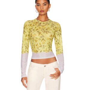 Miaou Long Sleeve Mesh Top in Saint Bleached Size Medium NWT